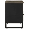 Mueble de TV madera maciza de mango negro 80x33x46 cm 4