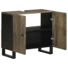Mueble para lavabo de madera maciza de mango negro 62x33x58 cm 2