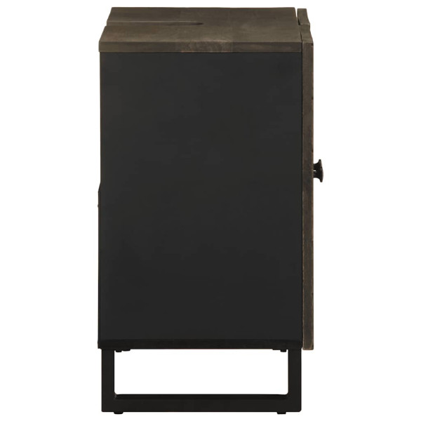 Mueble para lavabo de madera maciza de mango negro 62x33x58 cm M 4