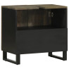 Mueble para lavabo de madera maciza de mango negro 62x33x58 cm 5