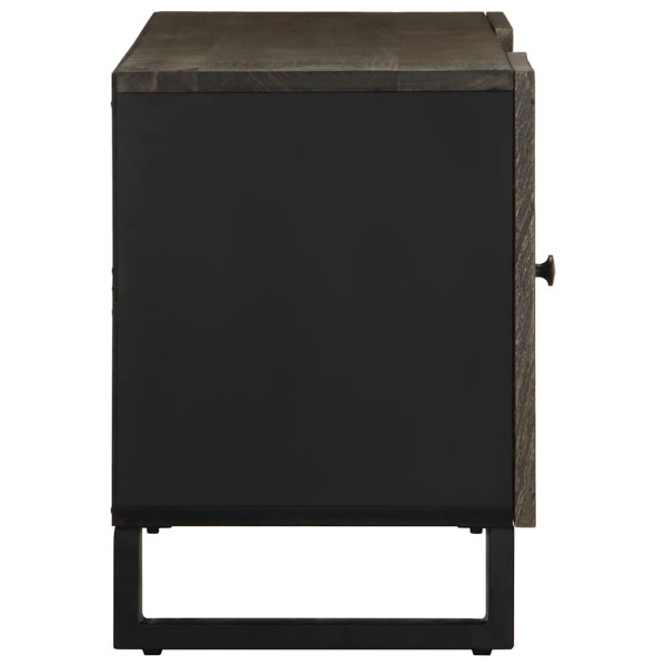 Mueble de TV madera maciza de mango negro 105x33x46 cm M 4