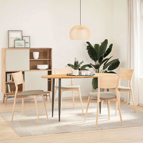 Tablero de mesa ovalado madera maciza de roble 140x60x2 cm M 3