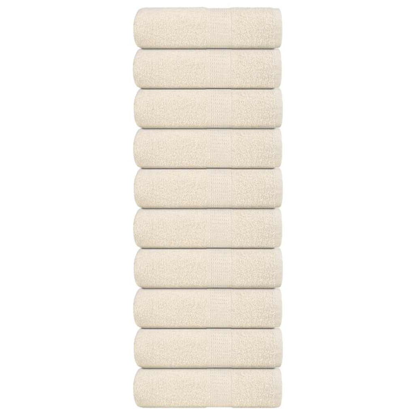 Toallas invitados 10 uds 100% algodón crema 30x50 cm 360 gsm D
