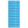 Toallas de mano 10 uds 100% algodón turquesa 50x100 cm 360 gsm 1