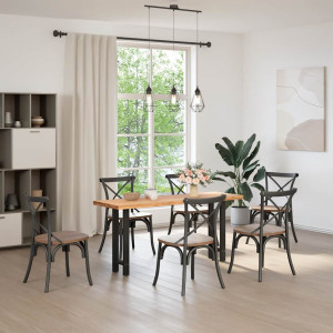 Patas de mesa de centro acero negro 2 uds 38x(72-73) cm H