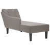 Chaise longue con reposabrazos derecho tela color topo 1
