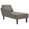 Chaise lounge com almofada tecido corduroy cinzento claro 1
