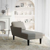 Chaise lounge com almofada tecido corduroy cinzento claro 2