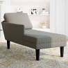 Chaise lounge com almofada tecido corduroy cinzento claro 3