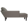 Chaise lounge com almofada tecido corduroy cinzento claro 5