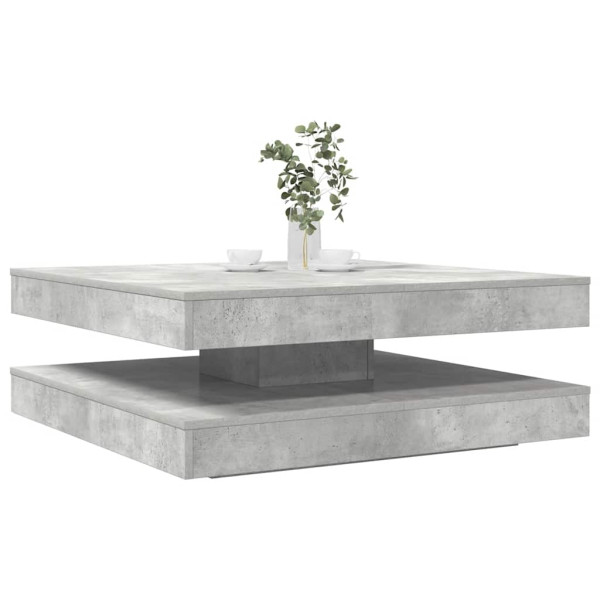 Mesa de centro giratoria 360 grados gris hormigón 90x90x34.5 cm D