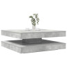 Mesa de centro giratoria 360 grados gris hormigón 90x90x34.5 cm 1