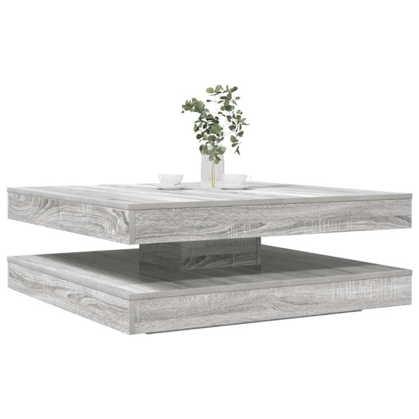 Mesa de centro giratoria 360 grados gris Sonoma 90x90x34.5 cm D