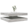 Mesa de centro giratoria 360 grados gris Sonoma 90x90x34.5 cm 1