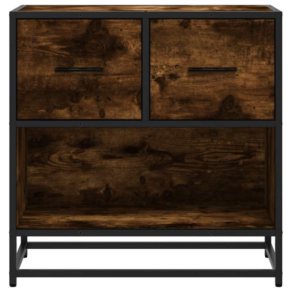 Mesa de cabeceira em carvalho fumado 60x31x60cm madeira e metal M 5