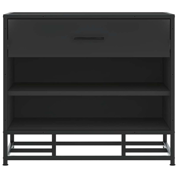 Banco zapatero madera de ingeniería y metal negro 60x40x53.5 cm M 4