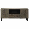 Mueble de TV madera maciza de mango negro 105x33x46 cm 3