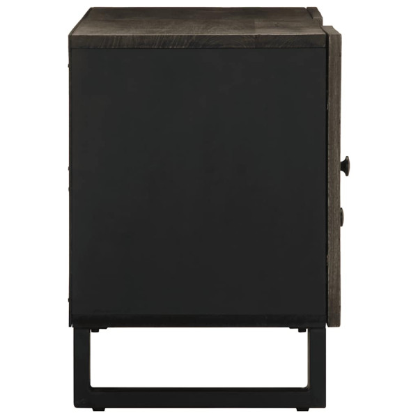 Mueble de TV madera maciza de mango negro 105x33x46 cm M 4