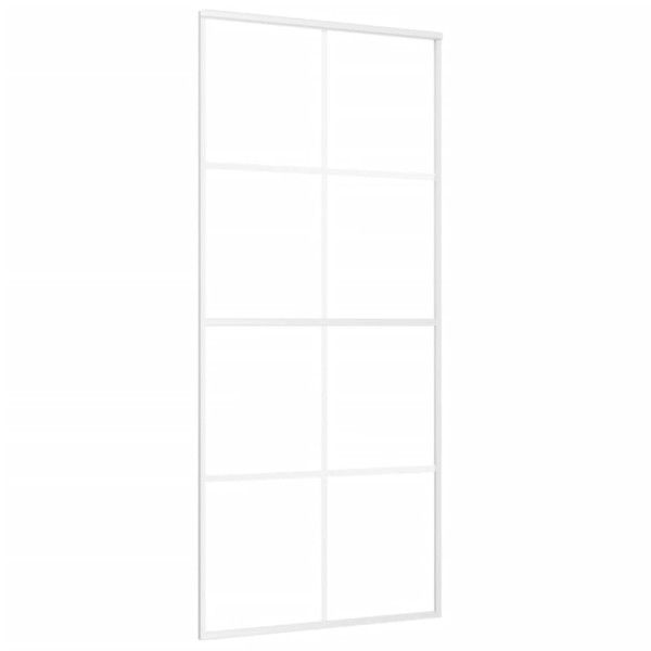 Puerta corredera ESG vidrio y aluminio 90x205 cm blanco M 2
