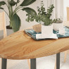 Tablero de mesa ovalado madera maciza de roble 120x60x2 cm 1