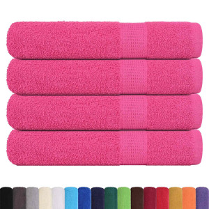 Toalhas 4 pcs 100x200 cm 360 gsm 100% algodão rosa H
