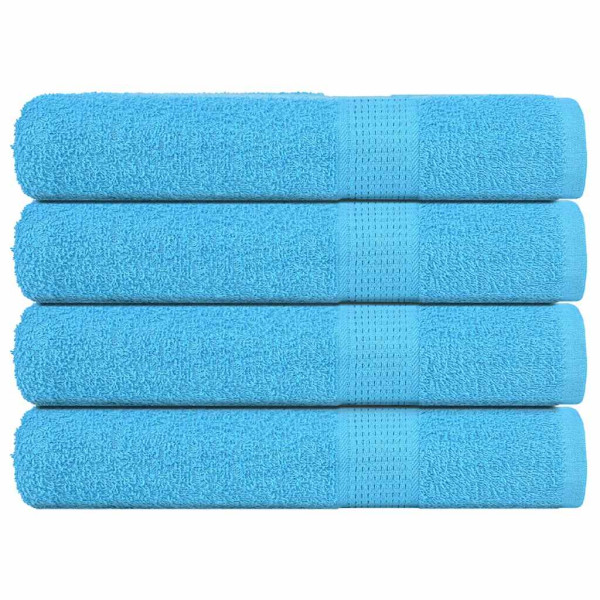 Toallas 4 uds 100% algodón turquesa 100x200 cm 600 gsm D