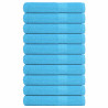Toallas de sauna 10 uds 100% algodón turquesa 80x200 cm 360 gsm 1