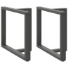 Patas de mesa de comedor en forma de T 2 uds acero antracita 1