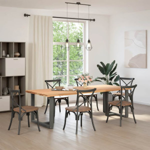 Pés para mesa de jantar em forma de T. 2 peças. antracite. 100x35x(72-73) cm. aço H