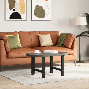 Patas de mesa de centro acero negro 2 uds 60x(42-43) cm H