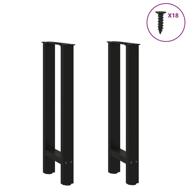 Patas de mesa de centro acero negro 2 uds 28x(72-73) cm M 3