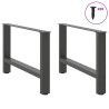 Pés para mesa de centro antracite 2 peças 70x(42-43) cm aço 3