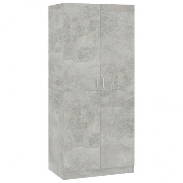 Armario de madera contrachapada gris hormigón 80x52x180 cm M 2