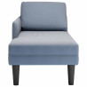Chaise lounge com almofada tecido corduroy azul 4