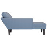 Chaise lounge com almofada tecido corduroy azul 5