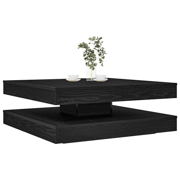 Mesa de centro giratoria 360 grados roble negro 90x90x34.5 cm D