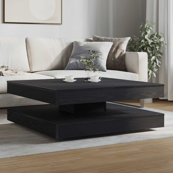 Mesa de centro giratoria 360 grados roble negro 90x90x34.5 cm M 3