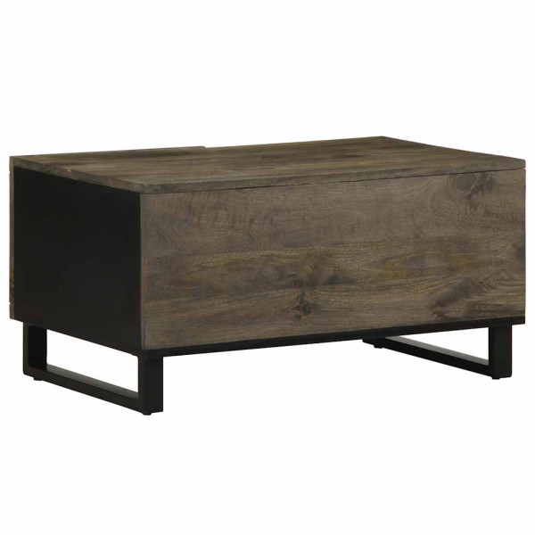 Mesa de centro madera maciza de mango negra 80x50x40 cm M 5