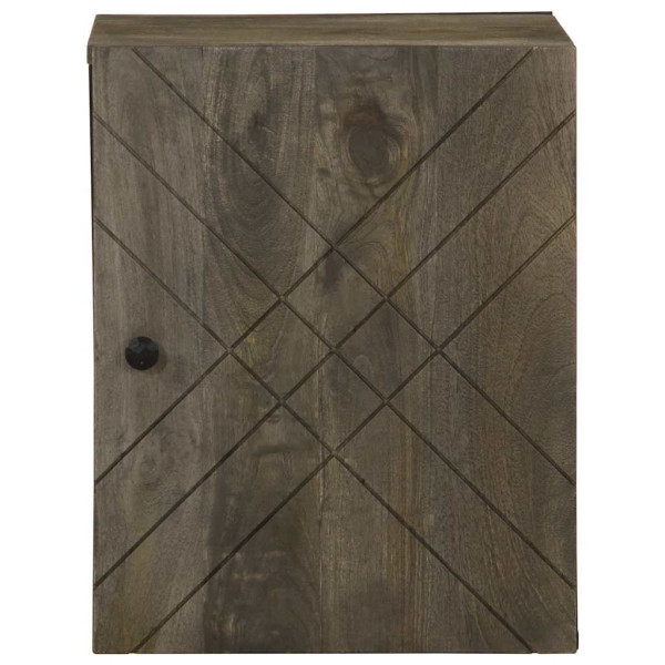 Mueble de baño de pared de madera maciza mango negro 38x33x48cm M 3