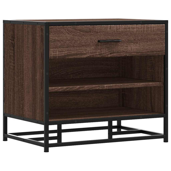 Banco zapatero madera de ingeniería roble marrón 60x40x53.5 cm M 2