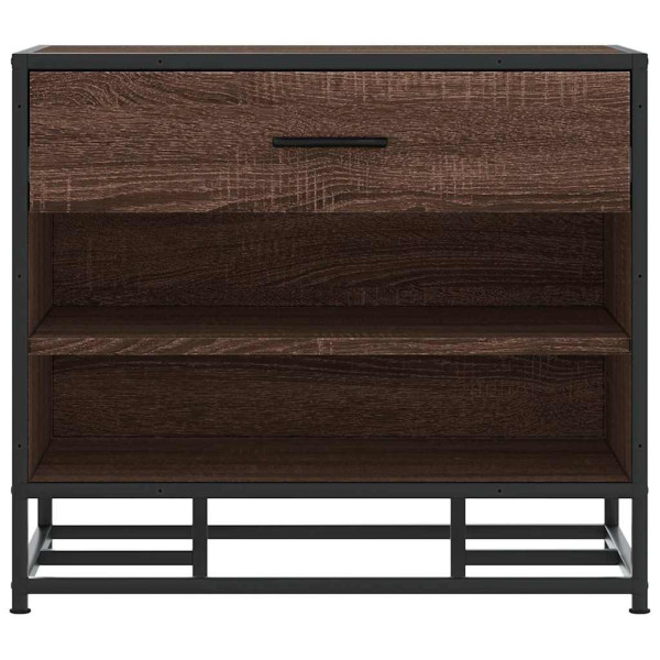 Banco zapatero madera de ingeniería roble marrón 60x40x53.5 cm M 4