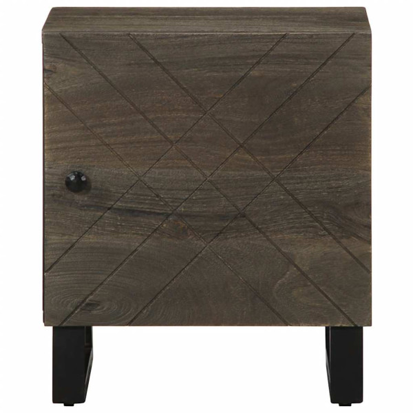 Mesitas de noche 2 uds madera maciza de mango negro 40x33x46 cm M 4