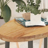 Tablero de mesa ovalado madera maciza de roble 100x50x4 cm 1