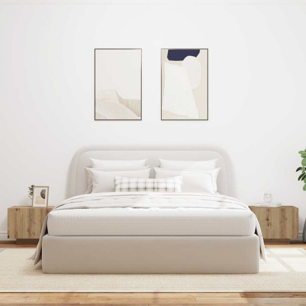 Mesita de noche madera de ingeniería roble artisian 100x35x40cm M 3