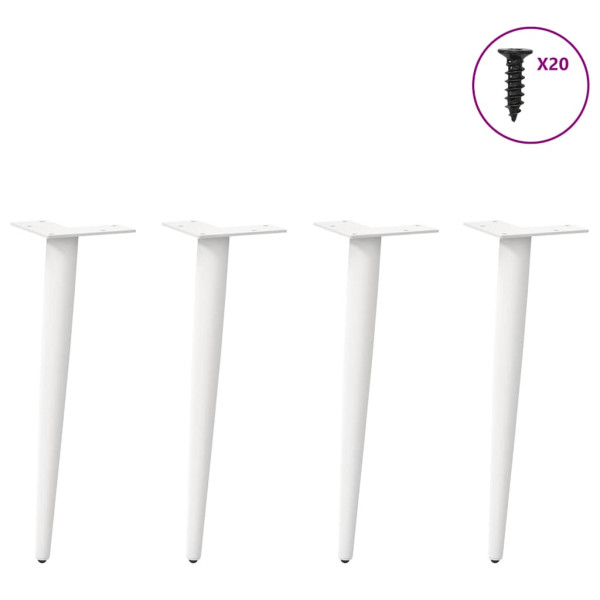Pés para mesa de centro formato cônico 4 peças branco 42-43 cm aço M 3