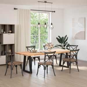 Patas para mesa de centro en forma de V 2 uds acero negro H