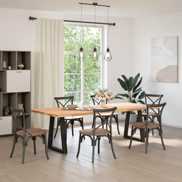 Pés para mesa de jantar em formato de V. 2 peças. preto. 60x(72-73.3) cm. aço M 2