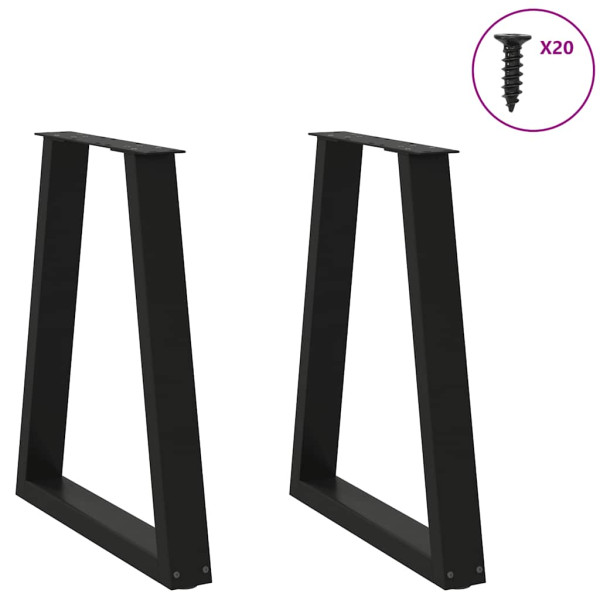 Patas para mesa de centro en forma de V 2 uds acero negro M 3