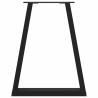 Pés para mesa de jantar em formato de V. 2 peças. preto. 60x(72-73.3) cm. aço 5