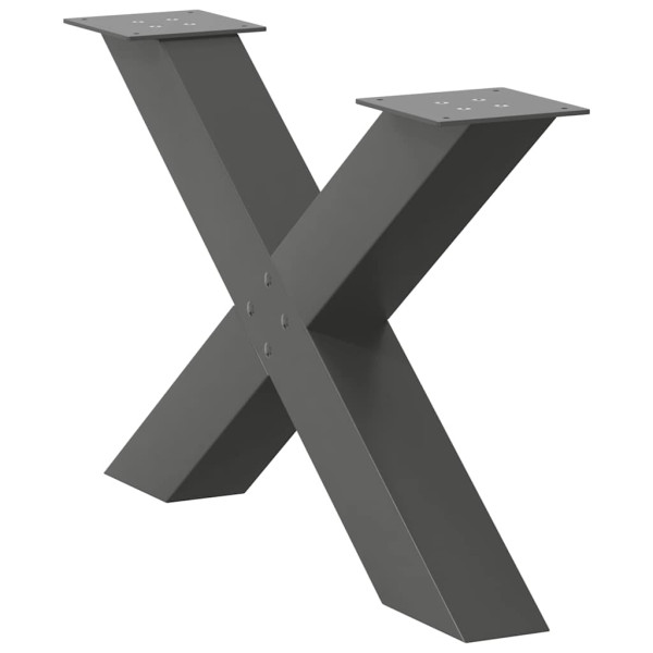 Pés para mesa de centro em formato de X. 2 peças. antracite. 70x (42-43) cm. aço M 4
